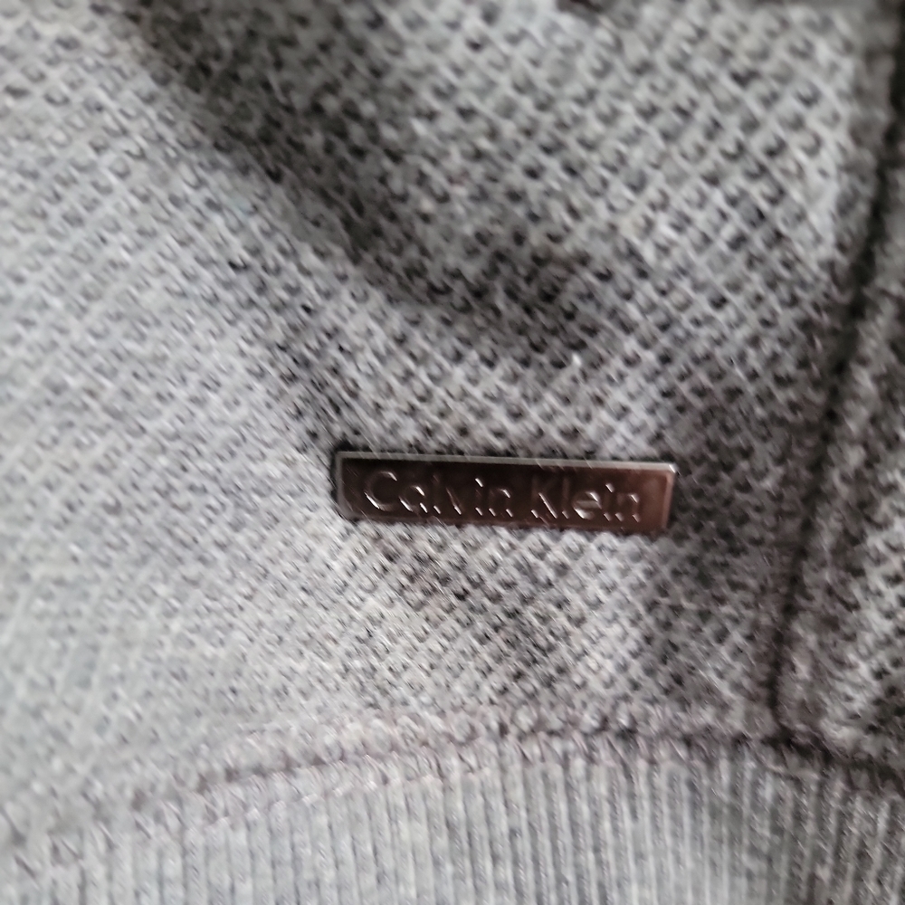 Calvin Klein Mens XL Gray Full Zip Jacket/Sweater w. Button Pockets - Picture 3 of 7
